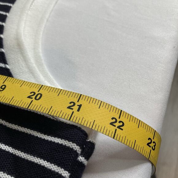 Talbots Women's Black White Striped Sleeveless Polo Shirt Size XL Preppy Tennis - Picture 4 of 10